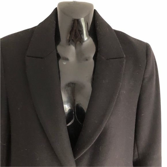 ZARA black wool over coat car length single button - Picture 3 of 10